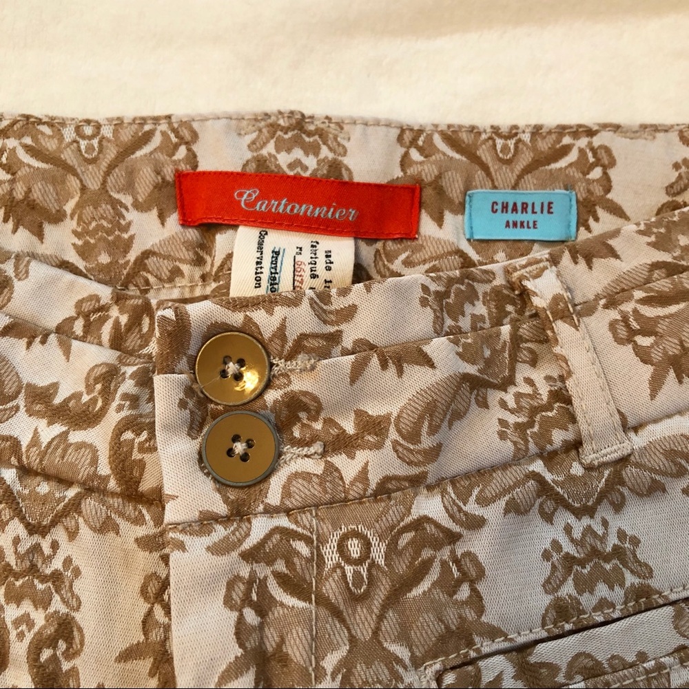 Anthropologie Jacquard Charlie Ankle Pants - Picture 3 of 5